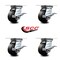 Service Caster 4 Inch Heavy Duty Rubber on Steel Caster Set with Roller Bearings and Brakes SCC SCC-35S420-RSR-SLB-4 - alternate 6